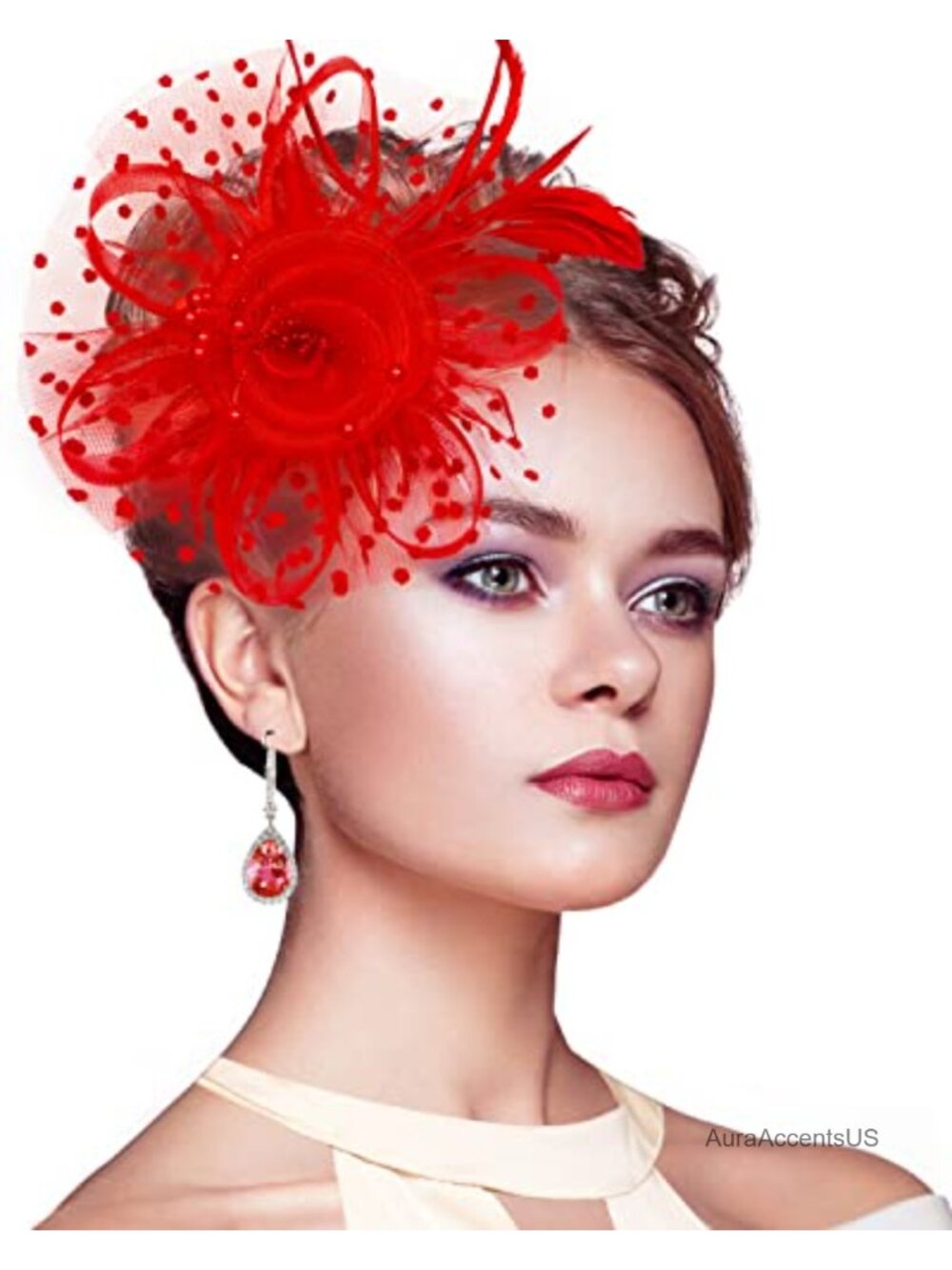 Feather Fascinator Headband Hair Clip Tea Party Derby Hat